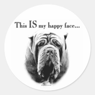 Autocollant heureux de visage de mastiff