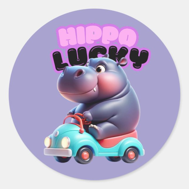 Autocollant Hippo Lucky (Devant)
