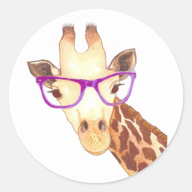 Autocollant Hipster Giraffe (Devant)