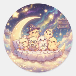 Autocollant Histoires de Lune Mignonnes Poulettes