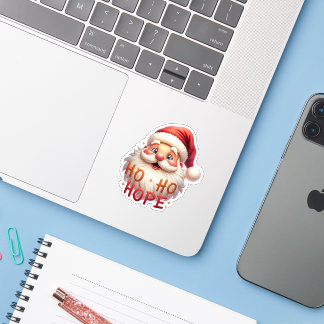 Autocollant « Ho Ho Hope » avec un joli Père Noël