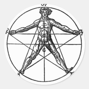Autocollant humain de pentagramme