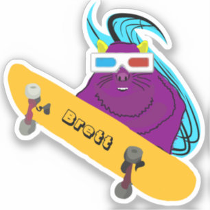 Autocollant humoristique pour planche à roulettes 