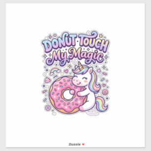 Autocollant idée cadeau magique Licorne Donut Touc
