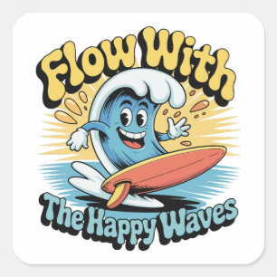 Autocollant Imperméable Flow With The Happy Waves
