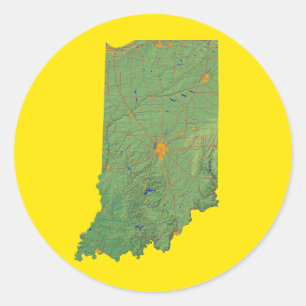 Autocollant Indiana Map