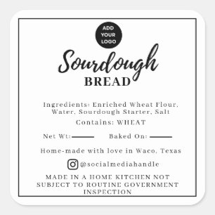 Autocollant Ingrédients Pain au Levain Maison Loi 