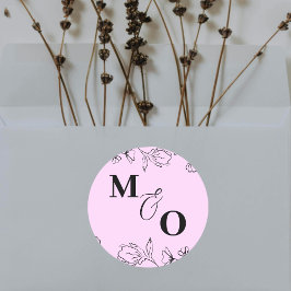 Autocollant initial de mariage personnalisé avec f