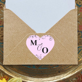 Autocollant initial de mariage personnalisé avec f