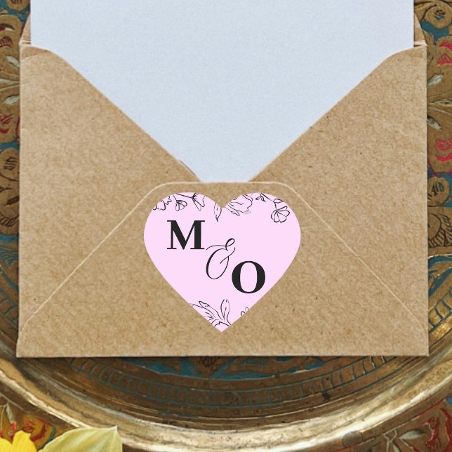 Autocollant initial de mariage personnalisé avec f (Créateur téléchargé)