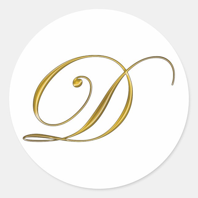 Autocollant initiale D monogramme or (Devant)