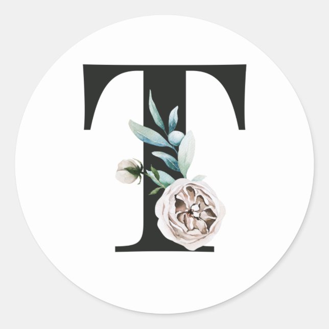 Autocollant initiales vacances d'hiver lettre T (Devant)