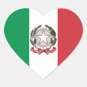 Autocollant Italie, Cœur, Drapeau Italien Patrioti