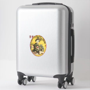 Autocollant japonais vintage Geisha