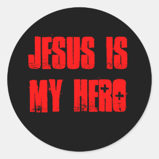 autocollant "Jésus est mon héros"