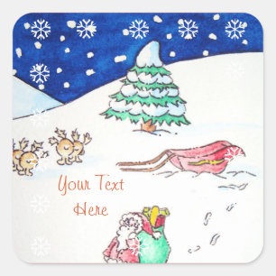 Autocollant joli Noël père Noël