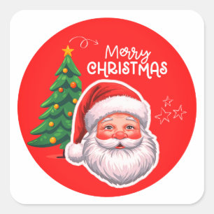 Autocollant Joli Père Noël & Arbre de Noël
