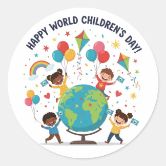 Autocollant Joyeuse Journée Mondiale de l'Enfance