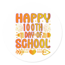 Autocollant Joyeux 100e Jour d'École 100 Jours Int