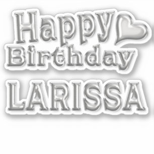 Autocollant Joyeux Anniversaire argent pour Lariss