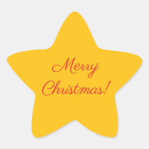 Autocollant Joyeux Noël - Dessin Étoile Jaune
