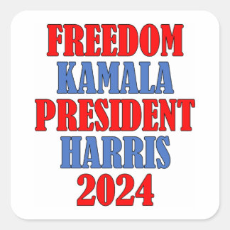 Autocollant Kamala Harris Freedom carré 2024