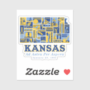 Autocollant - Kansas : Ad Astra Per Aspera