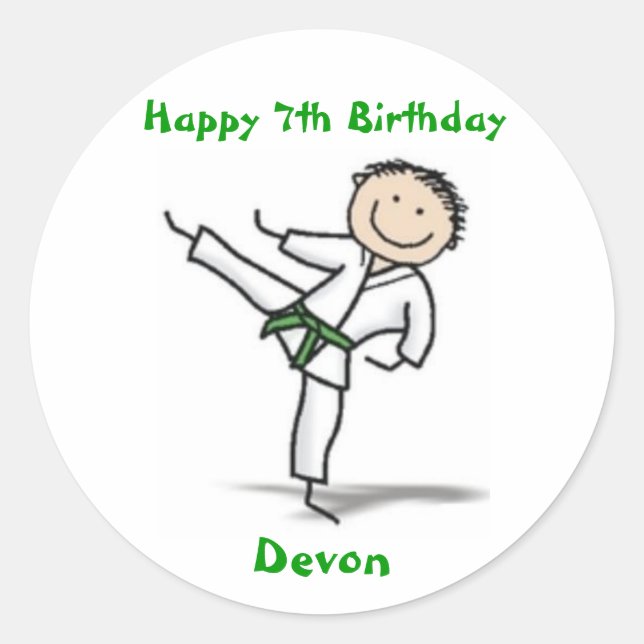 Autocollant Karate - ceinture verte (Devant)