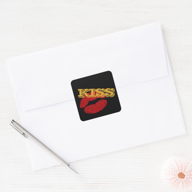 Autocollant KISS, Lèvres Rouges - Amour / fête per (Enveloppe)