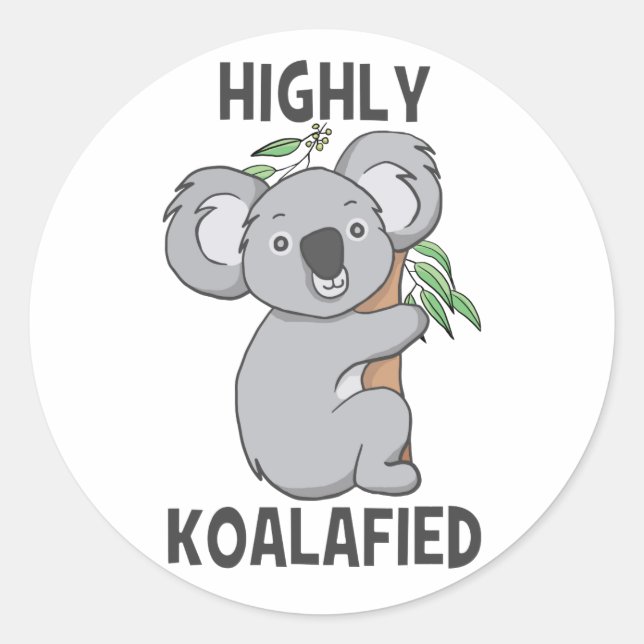 Autocollant Koala Classic Round à haute Koala (Devant)
