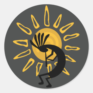 Autocollant Kokopelli Gold Sun Southwest