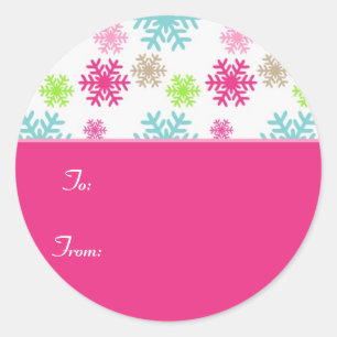 Autocollant Labels//Pink d'étiquette de cadeau de