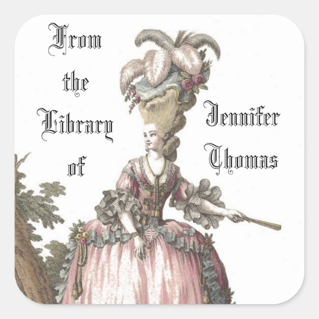 Autocollant Lady In Pink Book Plate (Devant)
