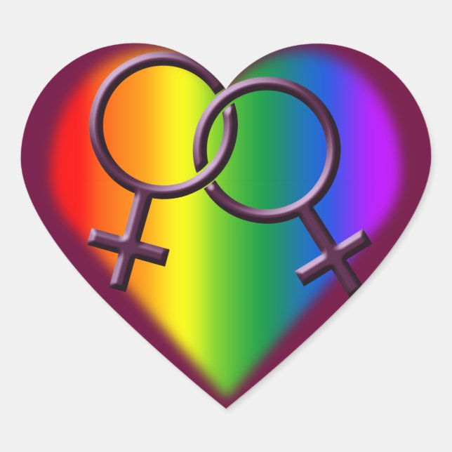 Autocollant lesbien même sexe d'amour (Devant)