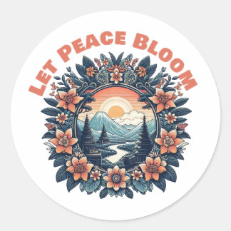 Autocollant Let Peace Bloom