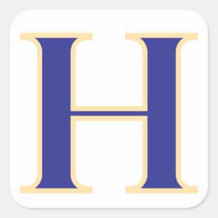 Autocollant lettre H bleue