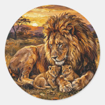 Autocollant Lion de la famille Savannah | Arte a O