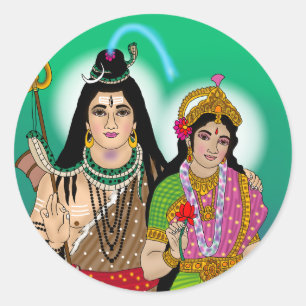 Autocollant Lord Shiv Parvati