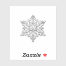 Autocollant Luxe Flocon de Neige en Or Blanc et Di