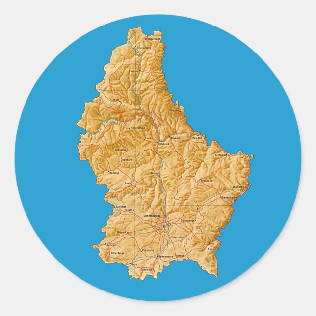 Autocollant Luxembourg Map (Devant)