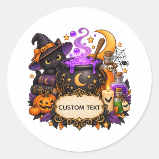 Autocollant magique de chat noir Halloween personn