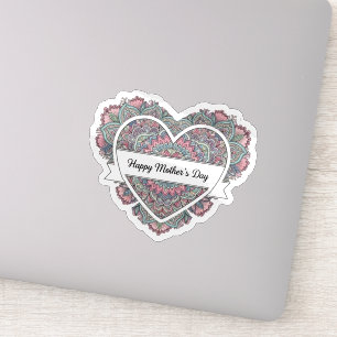 Autocollant Mandala Fête des Mères Maman Floral Bo