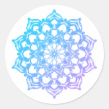 Autocollant Mandala Fleur Bleue