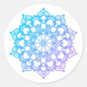 Autocollant Mandala Fleur Bleue