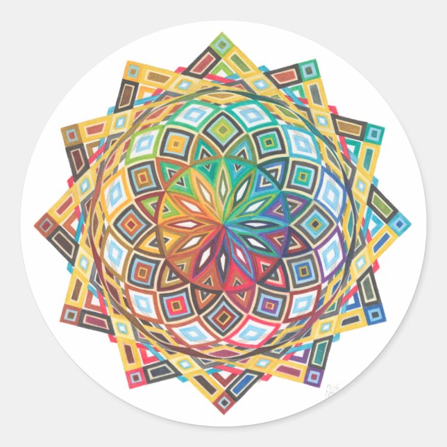 Autocollant Mandala Géométrique Intriqué (Devant)