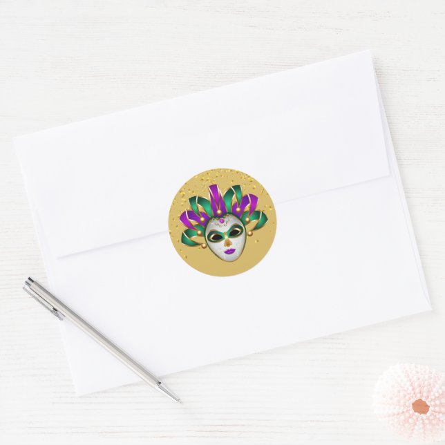 Autocollant Mardi Gras (Enveloppe)