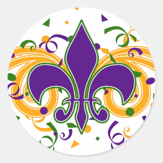 Autocollant Mardi Gras Fleur-de-Lis (Devant)