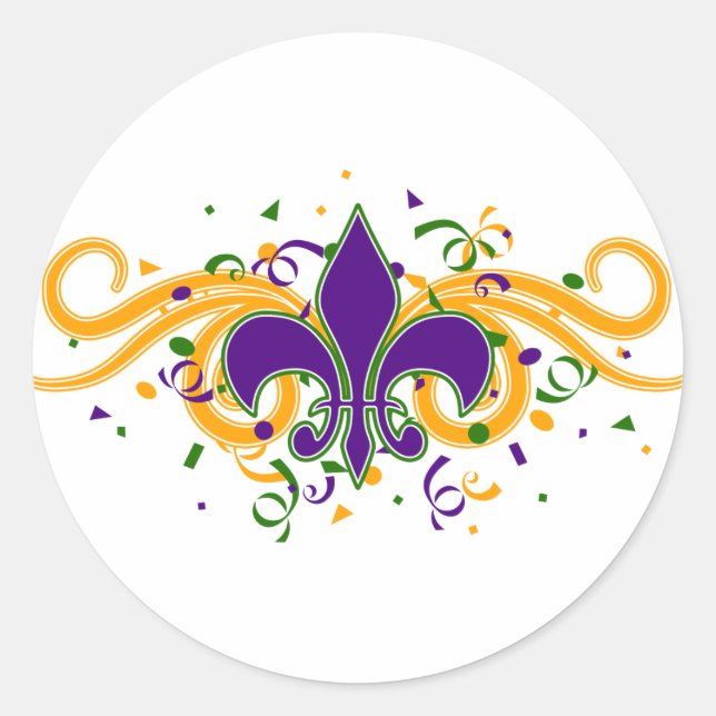 Autocollant Mardi Gras Fleur-de-Lis (Devant)