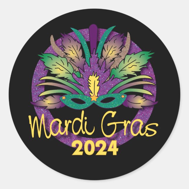 Autocollant Mardi Gras Mask -2024 (Devant)