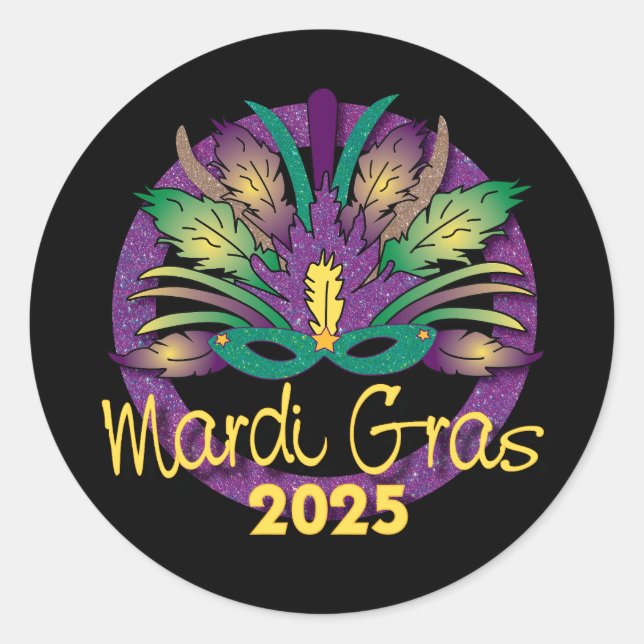 Autocollant Mardi Gras Mask -2025 (Devant)